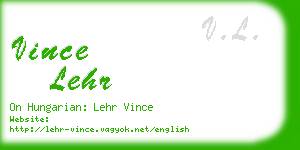 vince lehr business card